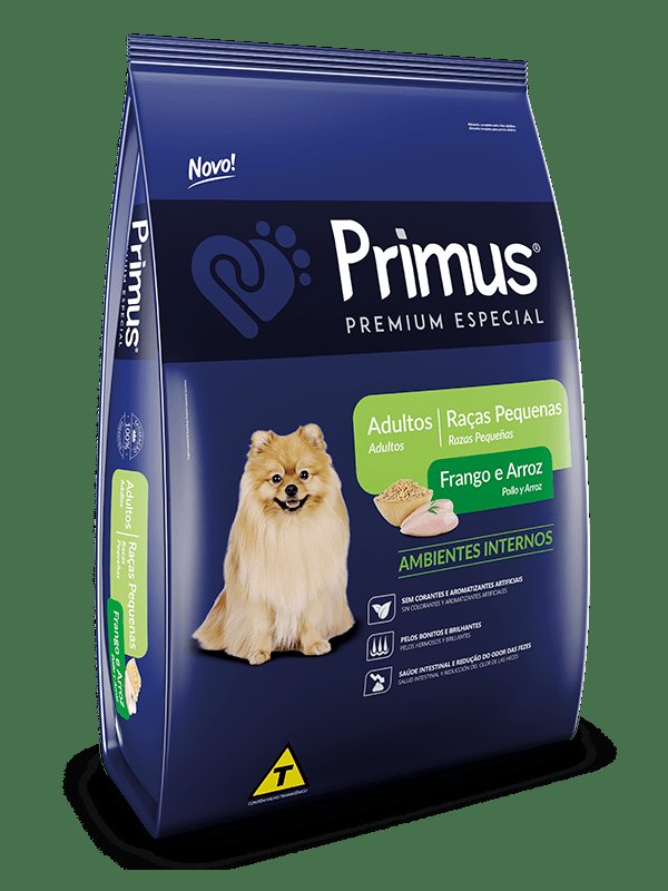 Primus Premium Especial Cães Raças Pequenas Frango e Arroz 15 Kg