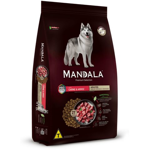 Ração Mandala Cães Adutlos Carne e Arroz 20kg